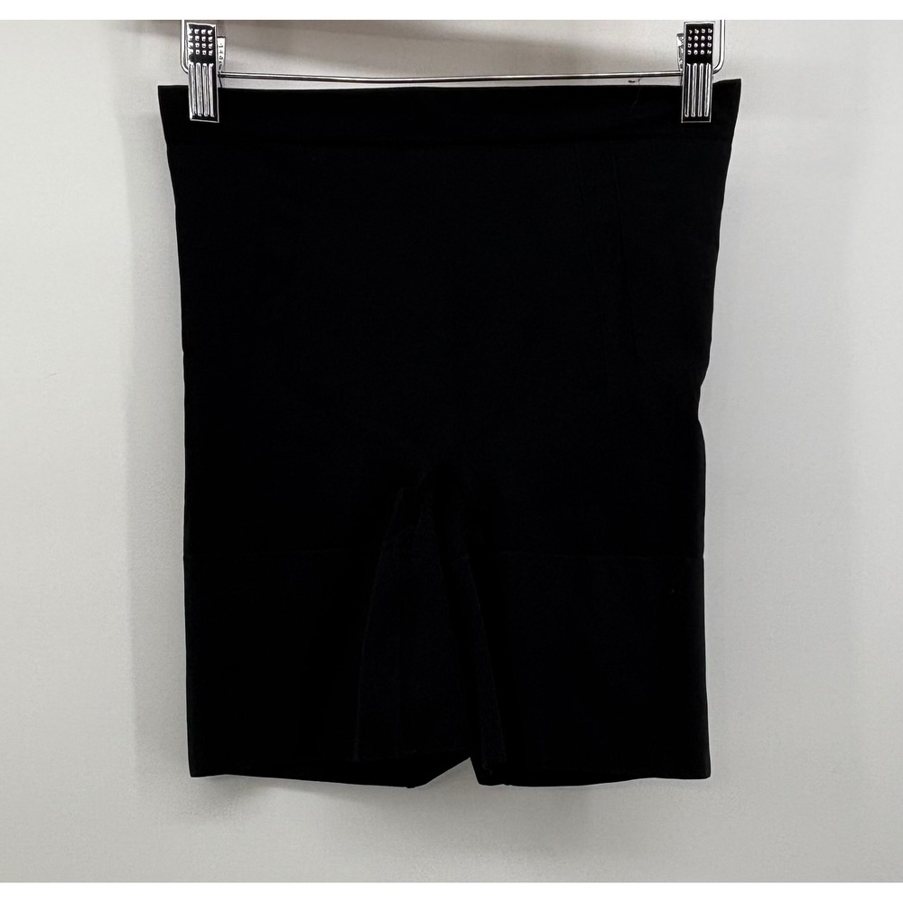 SPANX OnCore High Waist Mid Thigh Shorts Women Size Large Black SS6615